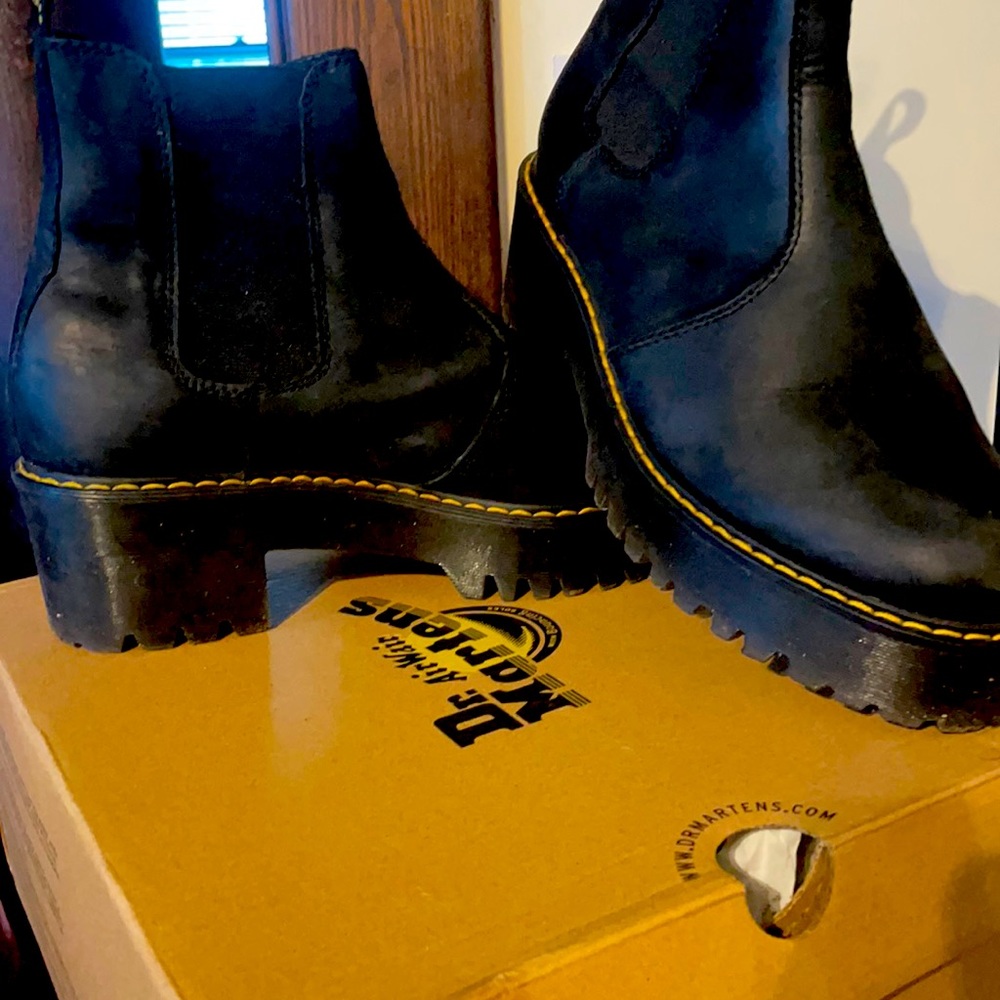 Black platform style Dr.Martens AirWair.